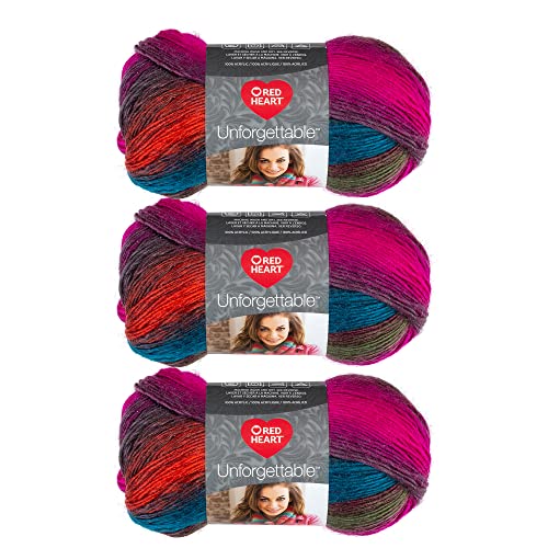 Image of Red Heart Boutique Unforgettable Gotham Yarn - 3 Pack of 100g /3.5oz - Acrylic - 4 Medium (Worsted) - 270 Yards - Knitting /Crochet