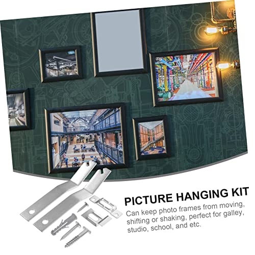 Image of DOITOOL 4sets Picture Hanging Kit Security Hooks Hardware for Art Galleries Installation of -Theft Picture Frame Accessories