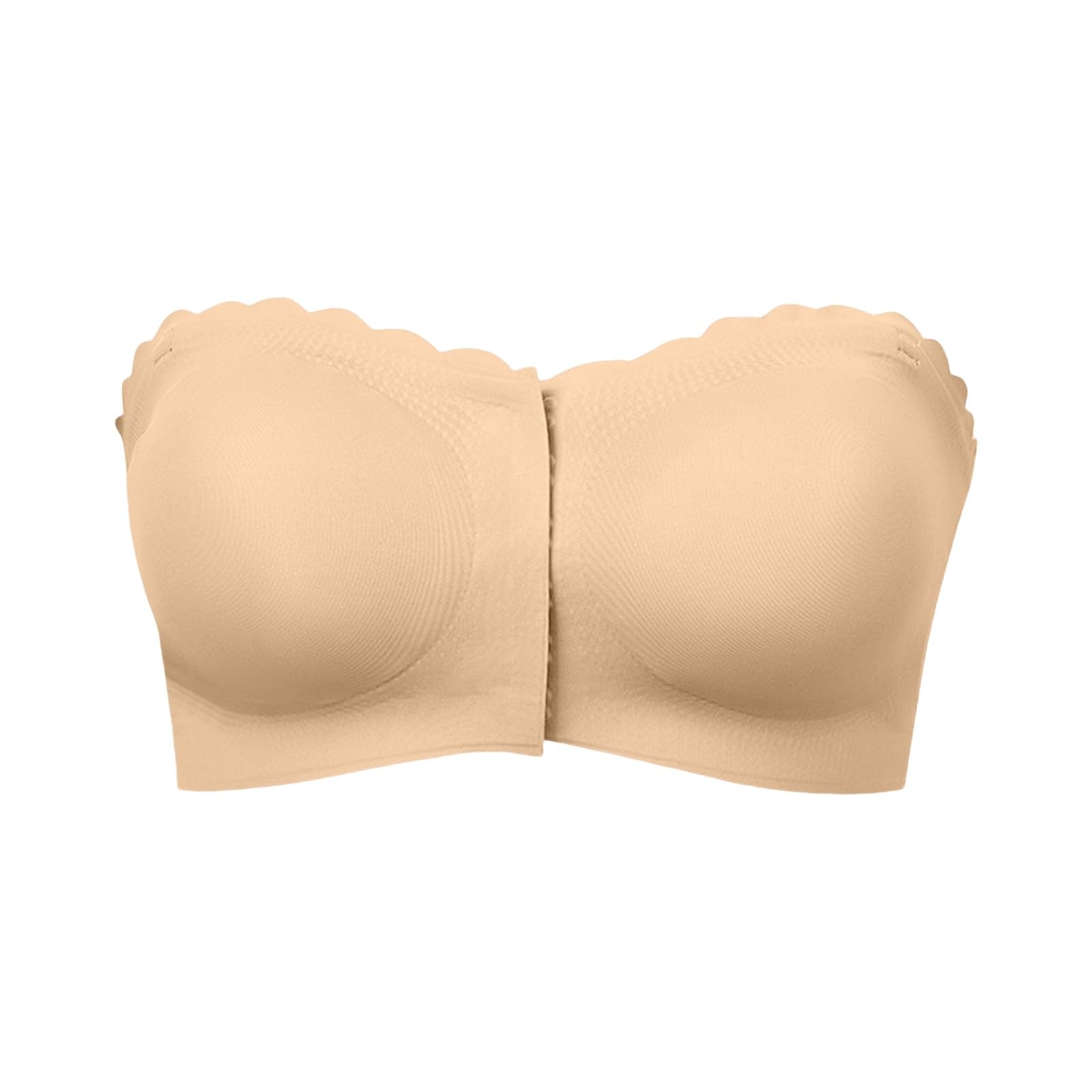 strapless push up bra for women plus size white black seamless non slip invisible convertible bandeau bra front closure full coverage-image-28