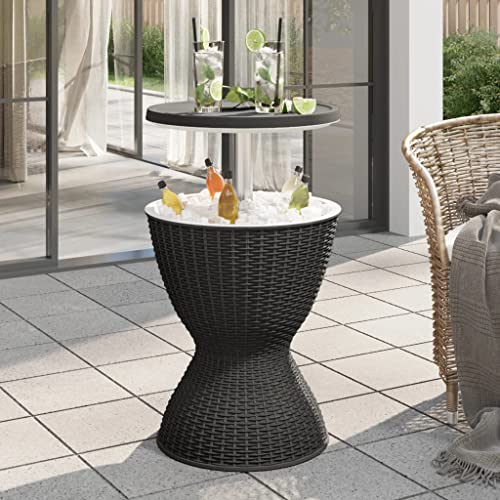 KCCKOM 3-in-1 Ice Cooler Table Black Polypropylene,Multifunctional Patio Cooler Table: 3in1 Design for Outdoor Gatherings Outdoor Furniture