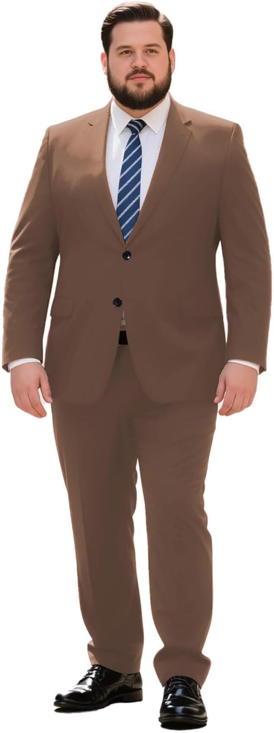 GATMSTZ Mens Suits Big and Tall 2 Pieces Blazer Pants Set Classic Fit