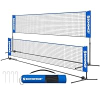 Filet Tennis Portable Display4top Filet De Tennis/Badminton Pliable - Filet Sportif Réglable 107-155 Cm Pour Extérieur/Plage/Jardin Filet Badminton Tennis Pliable Hauteur Réglable 107-155cm