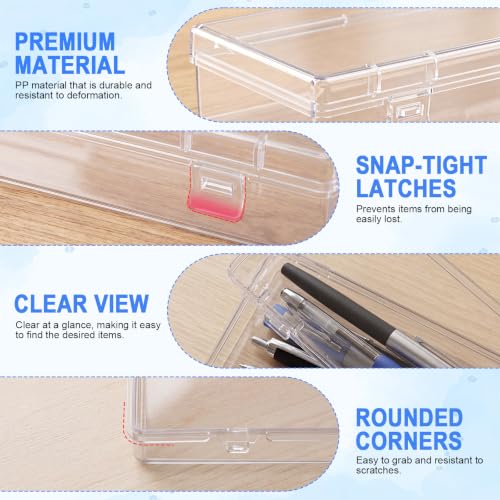 Image of Jetec 6 Pieces Mini Plastic Clear Beads Storage Containers Box for Collecting Small Items, Beads, Jewelry, Business Cards, Game Pieces, Crafts (6.1 x 2.6 x 1.2 Inch)
