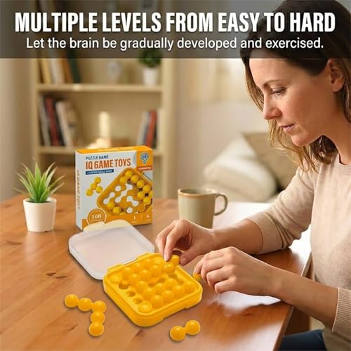 Image of IQ Puzzle Combo Set for Kids & Adults | Brain Teaser Logic Toy with 24+ & 300+ Challenges | Educational Travel Mind Game | Single Player Age 6+