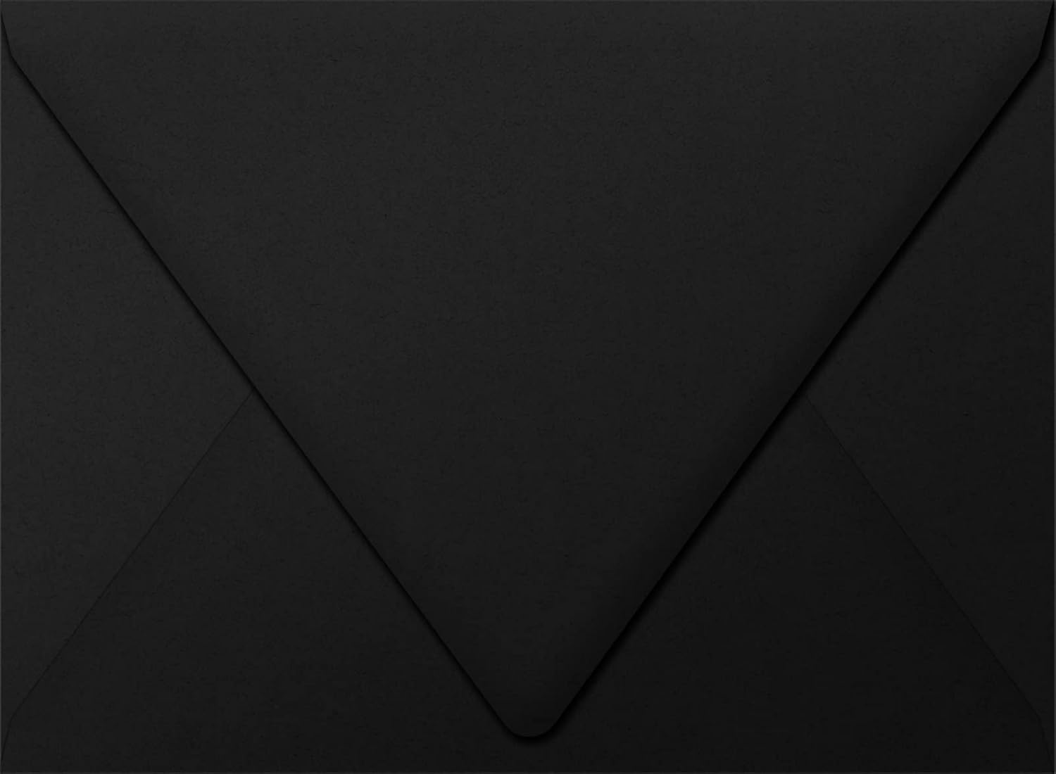 LUXPaper A7 Envelopes in 80 lb. Midnight Black, Printable Contour Flap Envelopes for Invitations, 250 Pack, Envelope Size 5 1/4 x 7 1/4 (Black)