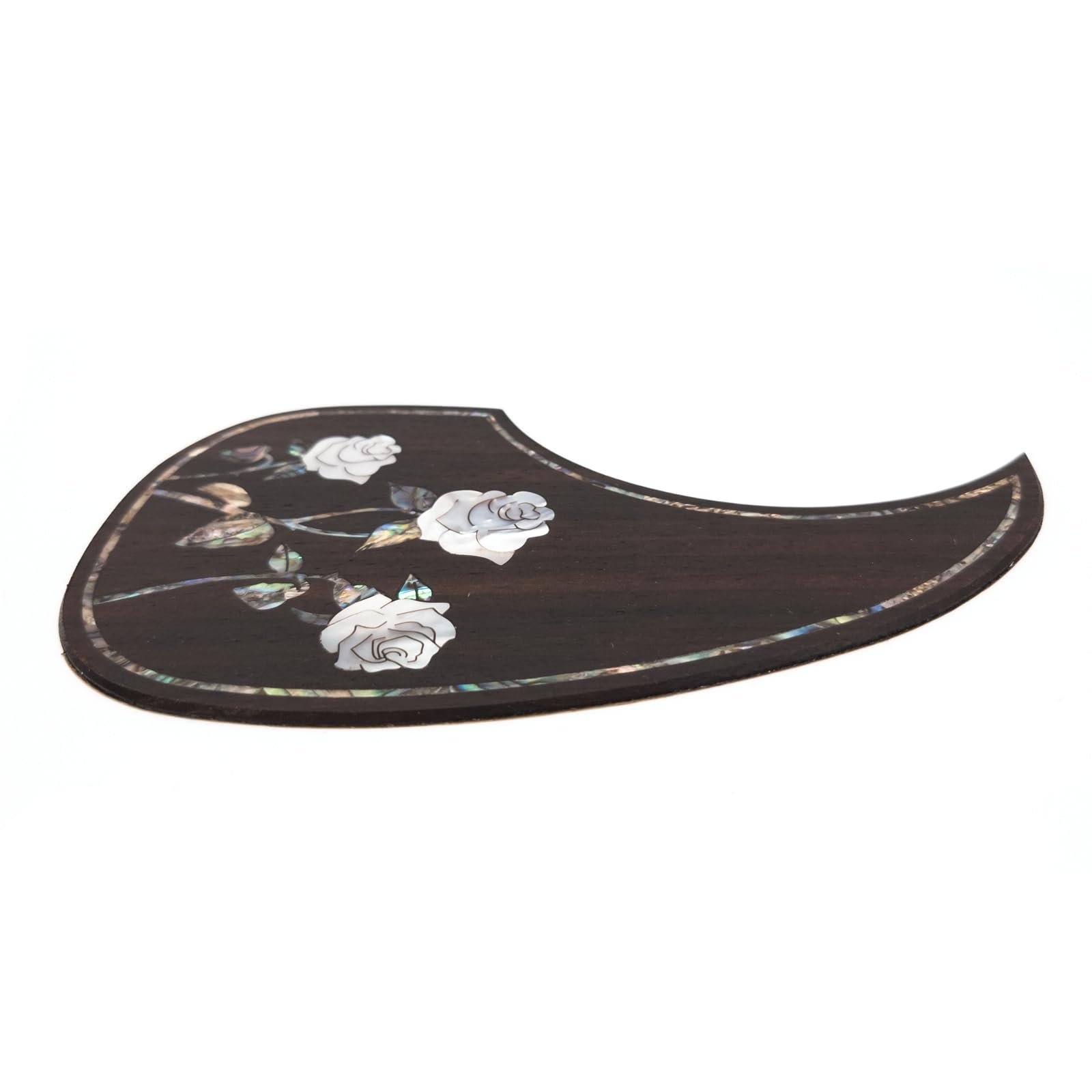 Battipenna per chitarra acustica in legno massello con intarsio in abalone e rosa Whisper autoadesivo per Martin D-45, adatto alla maggior parte dei modelli da 101,4 a 104 cm, per modelli da 91,4 cm