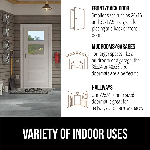 Gorilla Grip Soak Stopper Absorbent Indoor Chenille Doormat, 36X24, Muddy Dog Washable Rug, Quick Dry Soft Microfiber, Durable Rubber Backing, Absorbs Water And Moisture, Door Mat For Entry, Gray #TOP7