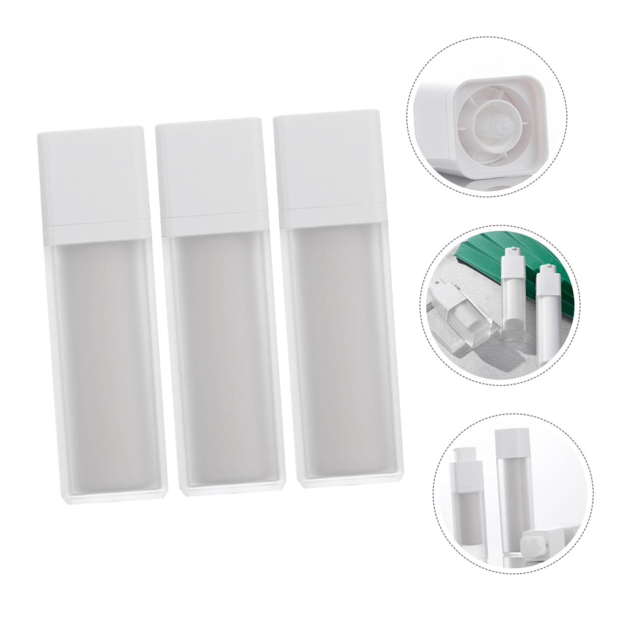 Gatuida 3 Botellas de Viaje Bomba sin Aire Rellenables de 50ml Material As y PP Envases Prácticos para Crema y Loción Ideales para Coche y Viaje