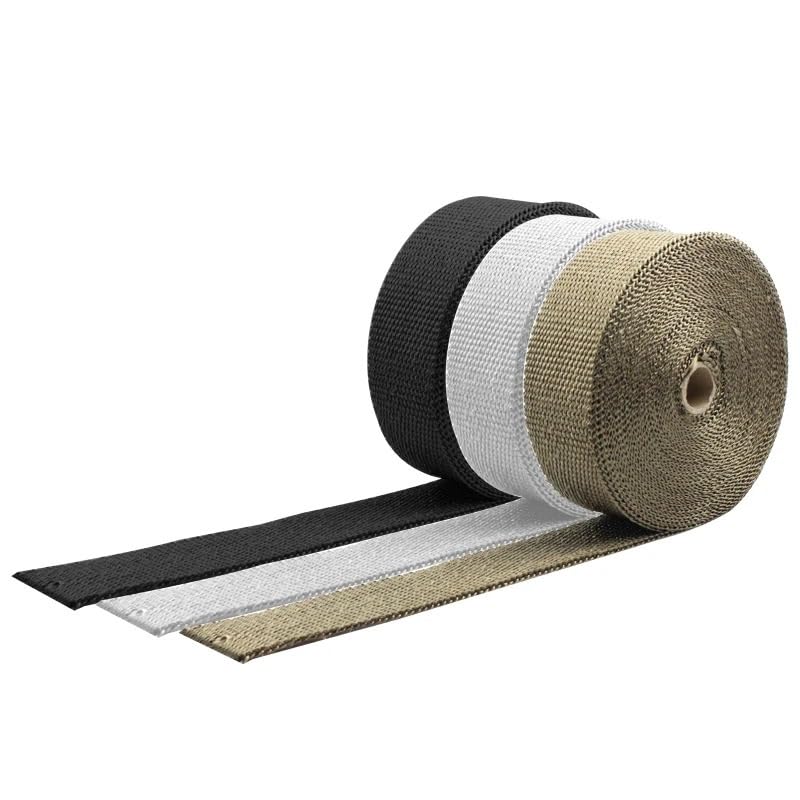 Scudo Termico Nastro termico di scarico per moto Testata Avvolgente Cravatte resistenti Fibra cotone isolante(Brown)