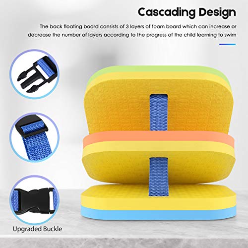 VSATEN Back Float, Swim Belt Bubble Adjustable 3 Layers Thicken Split Foam Learning Safety Training Board Pool Floaties for Kids Toddlers Swimming Beginners Floats Swim Lessons Equipment (60lb-100lb)