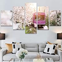 SIGNWIN 5 Panel Canvas Wall Art Modern Art Cars Edgy Industrial Mixed Media Multicolor Transportation for Home Decorations Ready to Hang - 60