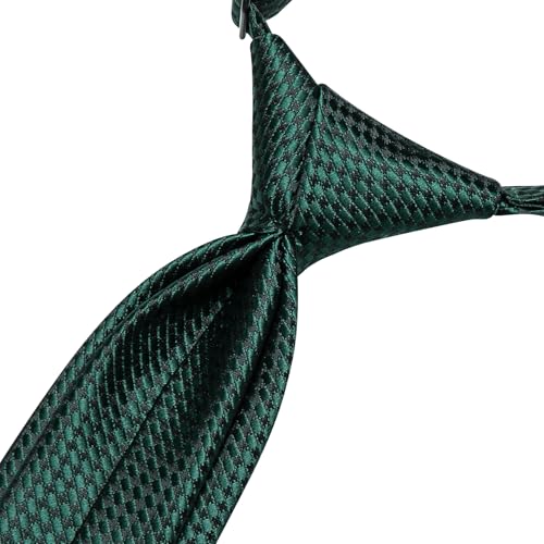 Image of Hi-Tie Boys Tie Pre-Tied Pocket Square Set Adjustable Kids Neckties Age 7-11 Years School UniForm Graduation