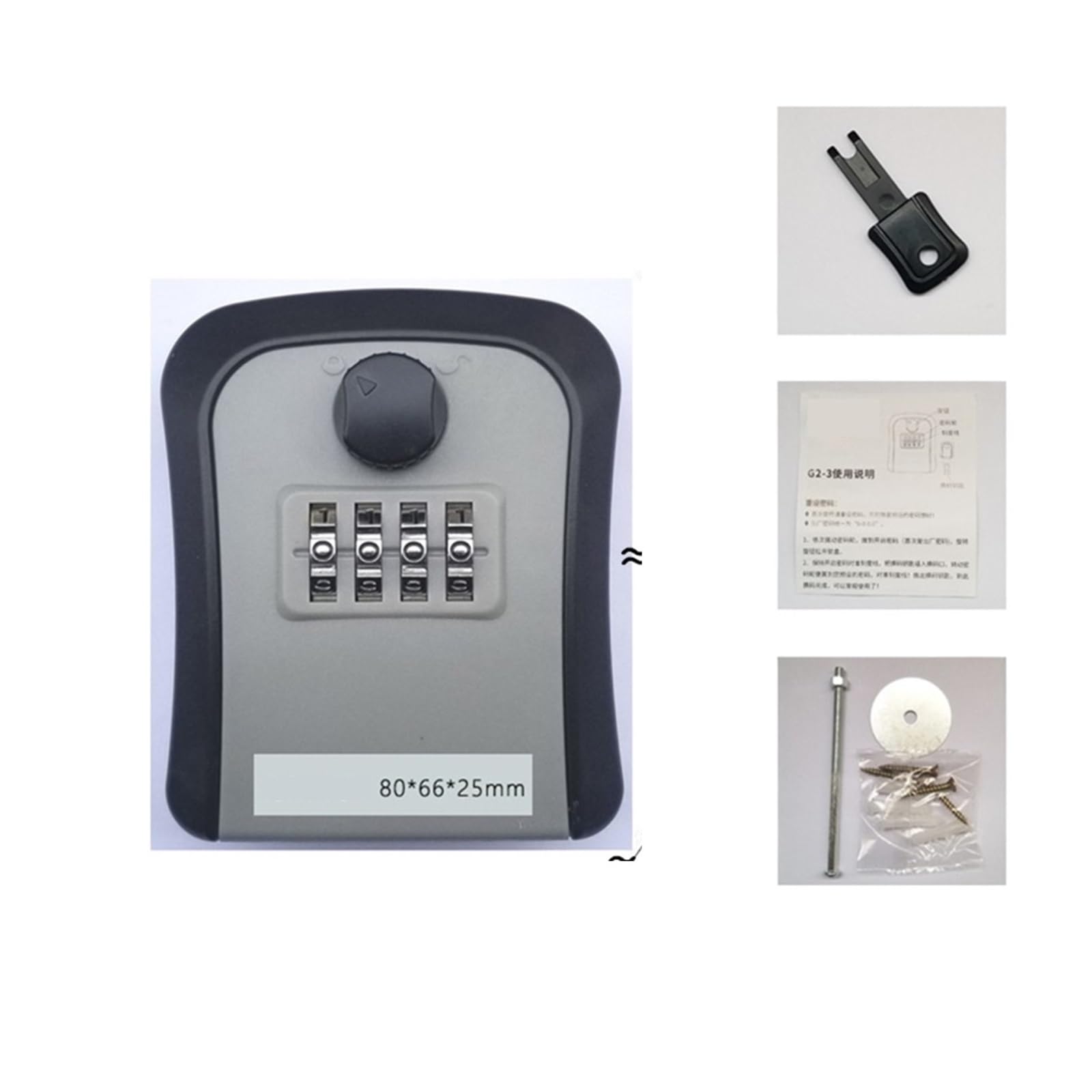 Gqnblvhzupdm 239 Safe Box, Key Safe Box Outdoor, Plastics Wall-Mounted Weatherproof Combination Storage Lock Indoor And Password(239)