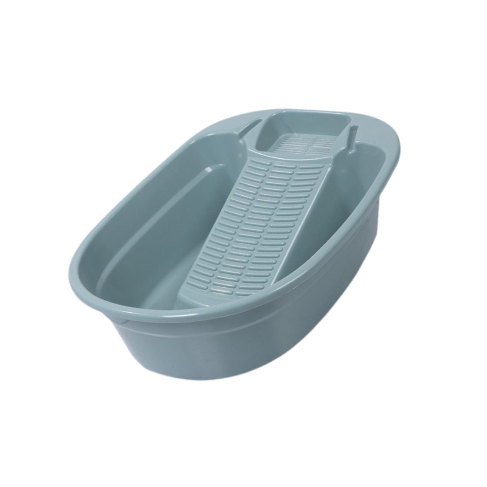 Alcxazs Turquoise Durable Mini Washing Bucket Laundry Basin With Washboard Everyday Household Cleaning Needs Laundry Tub Basin With Washboard Mini Hand, 41X32.5x15cm