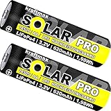 2 er Pack SOLAR pro Mignon AA Akkus - wiederaufladbare Batterien - 3,2V / 1,92Wh / 14505 - LiFePo4 Hochleistungs- Akku Batterie speziell für Solarlampen | Solar Lichterkette | Solarleuchte | Leuchte