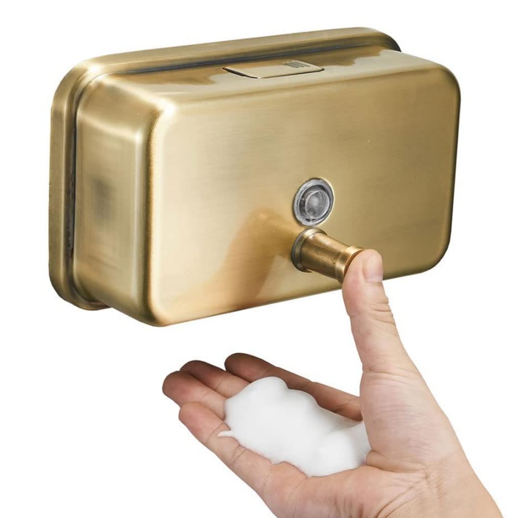 Distributore di sapone liquido 1200ml Distributore di sapone a parete in acciaio inox spazzolato Distributore di sapone liquido per bagno Distributore di sapone a parete per doccia Distributore d