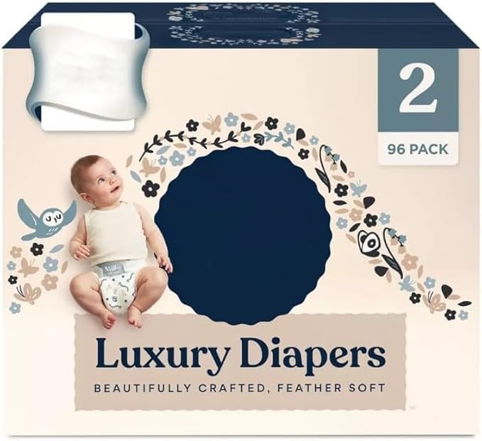 Image of Luxury Baby Diapers Size 2, 96 Count, Soft & Absorbent (Pack of 1)