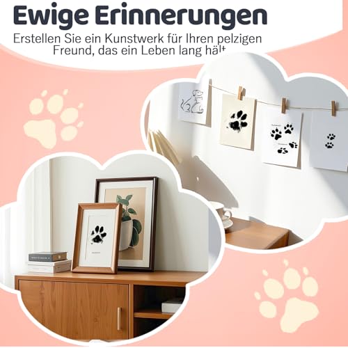 Nabance Pfotenabdruck set Hund Katze Mit Schwammkopf Schwarz 75ml Ungiftig und Abwaschbar Hundepfoten Abdruck Baby Abdruckset Geschenke für Haustiere Herstellung von Fingerabdrücken für Haustiere