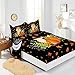 XYNHML Cute Fox Pattern Full Fitted Sheet Deep Pockets Cartoon Fox Kid Bed Sheet Set 4Pcs Wild Animal Bedding Set Moon Leaves Decorative Includes 1 Fitted Sheet,1 Flat Sheet,2 Pillowcases