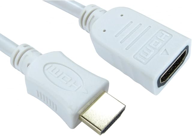 Bluecharge Direct 0.5m HDMI EXTENSION Cable Male to Female 3D UHD TV High Speed WHITE