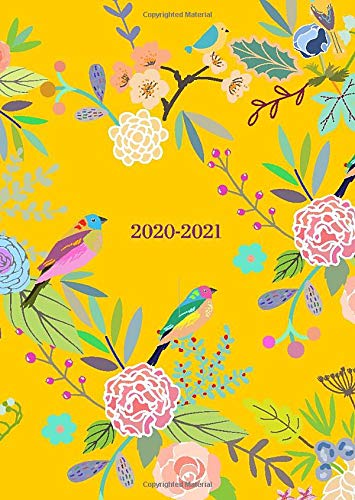 2020-2021: Pocket Diary | Small Size, 2 Years | Yellow Flowers Month to View (Rocket Pocket Planners UK)