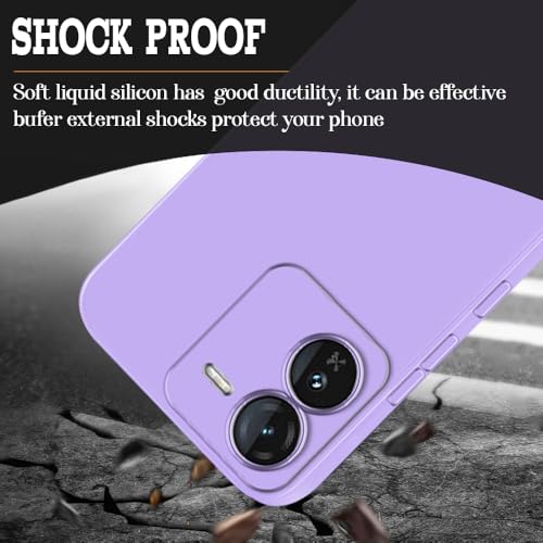Image of Back Cover for iQOO Z9 5G | Full Camera Protection | Premium Liquid Silicon Case | Flexible Bumper Case for iQOO Z9 5G (Purple)