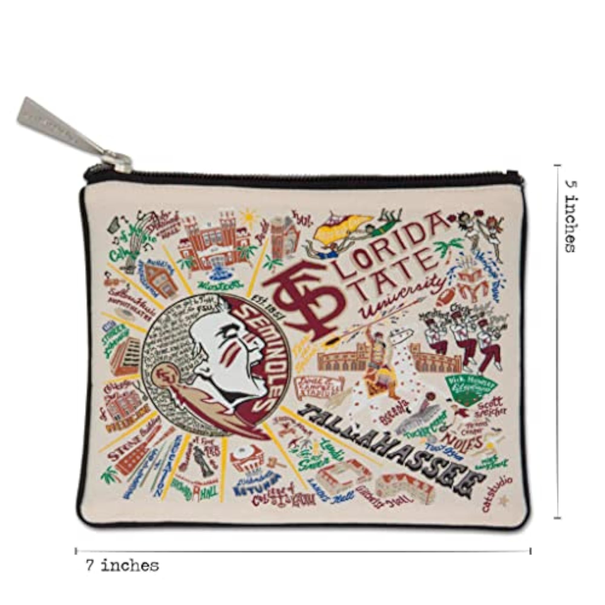 Florida State University Zipper Pouch, Collegiate Design