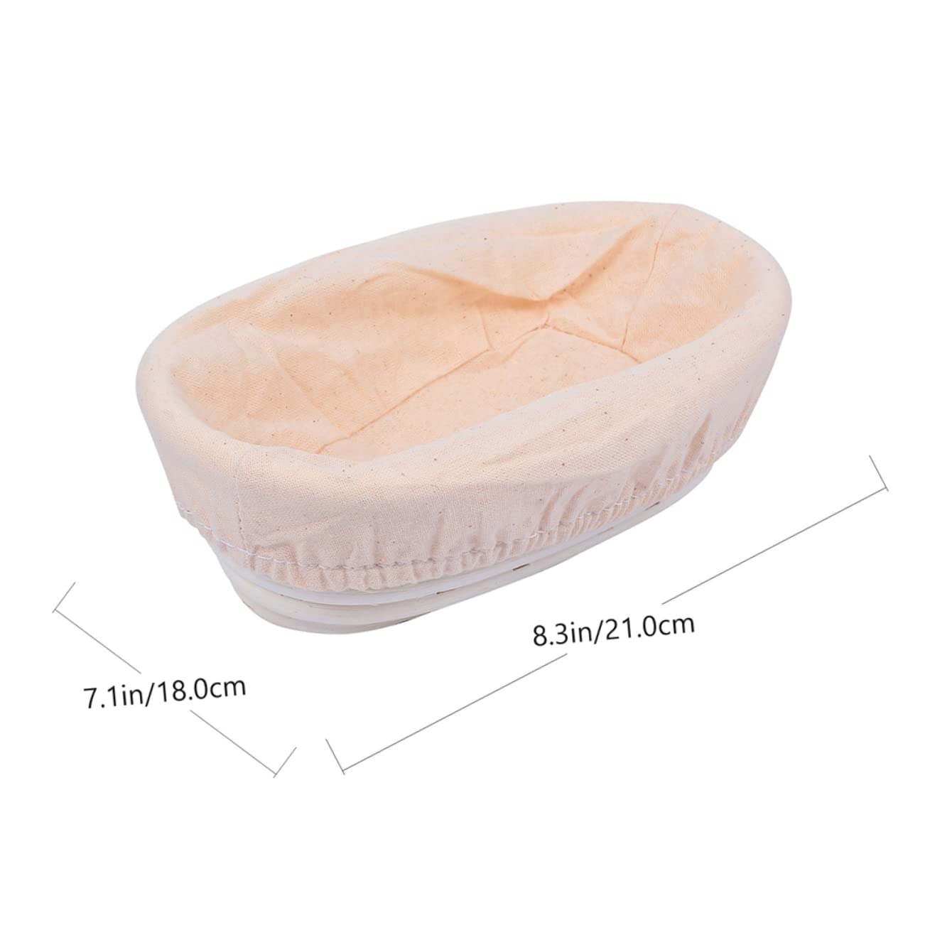 Cabilock 1 PC Rattan Bread Proofing Basket with Lining Oval Dough Bowl for Sourdough Artisan Bread Multi Use for Fruits Vegetables Easy to Clean