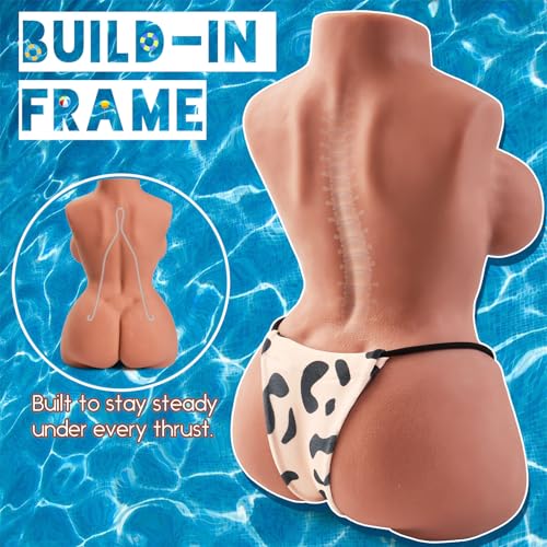 Image of Sex Doll with 3D Textured Vagina & Anal and Boobs, 10.7LB, Brown | 3 in 1 Torso Masturbator Love Doll, Pocket Pussy Ass Male Sex Toy for Men Masturbation