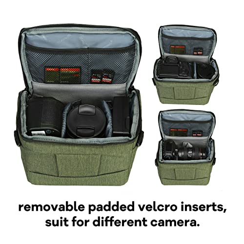 G-Raphy Camera Bag Case Waterproof Dslr Camera Bag, Waterproof Crossbody Camera Case For Nikon, Canon,Sony,Olympus,Pentax And Etc (Army Green) #TOP4