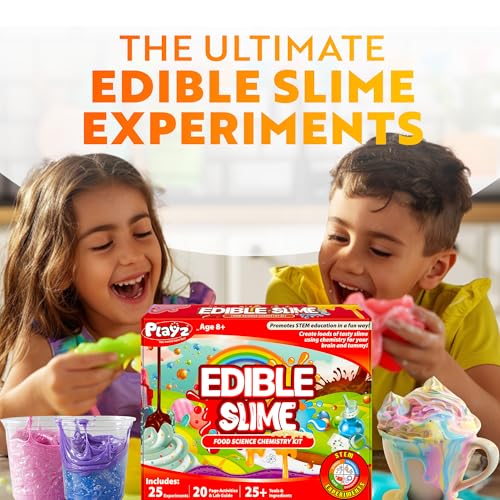 Image of Playz Edible Slime Candy Making Kit for Kids Age 8-12 Years Old w / 25+ Fun