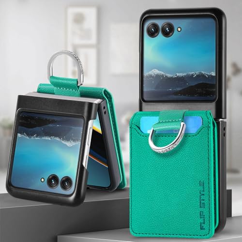 Coque Moto Razr 50 Ultra portefeuille vert pour vos sorties