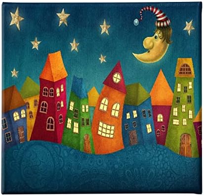 Home Table - Children - for Living Room, Bedroom - Multicolour Polyester, Wood, 60 X 3 X 60 cm - HM20KNV60x60-132