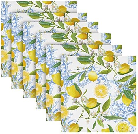 Set Da Cucina 4 Pezzi Martha Stewart "Lots Of Lemons" | Asciugamani, Guanto E Presina In Cotone | Bianco E Giallo