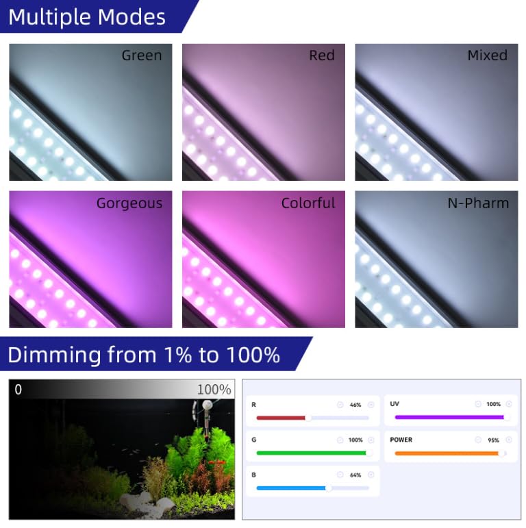 Week Aqua M Series RGB UV LED Bluetooth Smart Control Light