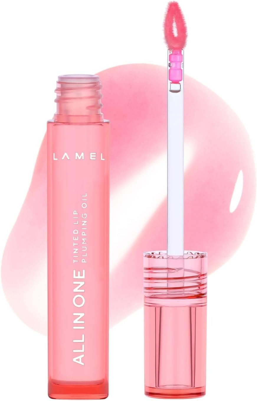 All-in-One Lip Oil - Lightweight, Tinted, Plumping, Hydrating Lip Gloss - Lip Balm for Day & Night Use, Long-Lasting Lip Stain, Lip Glow Oil, No-Sticky Gloss, Lip Plumper Tint - Peachy โ401
