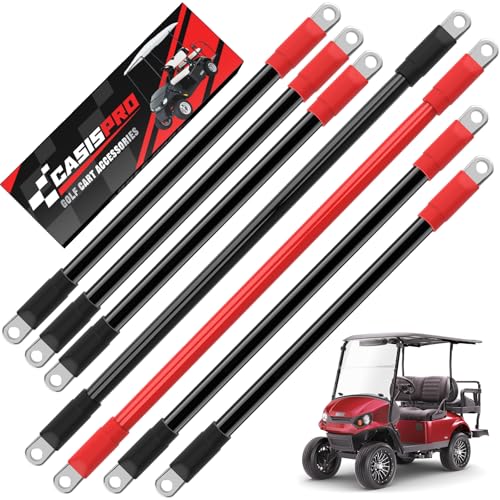 Casispro Golf Cart Battery Cables For Ezgo Txt 1994-Up 36&Amp;48V, 7 Pcs 4 Gauge Ezgo Battery Cables Wiring Kit, Golf Cart Pure Copper Ac/Dc Wire Kit