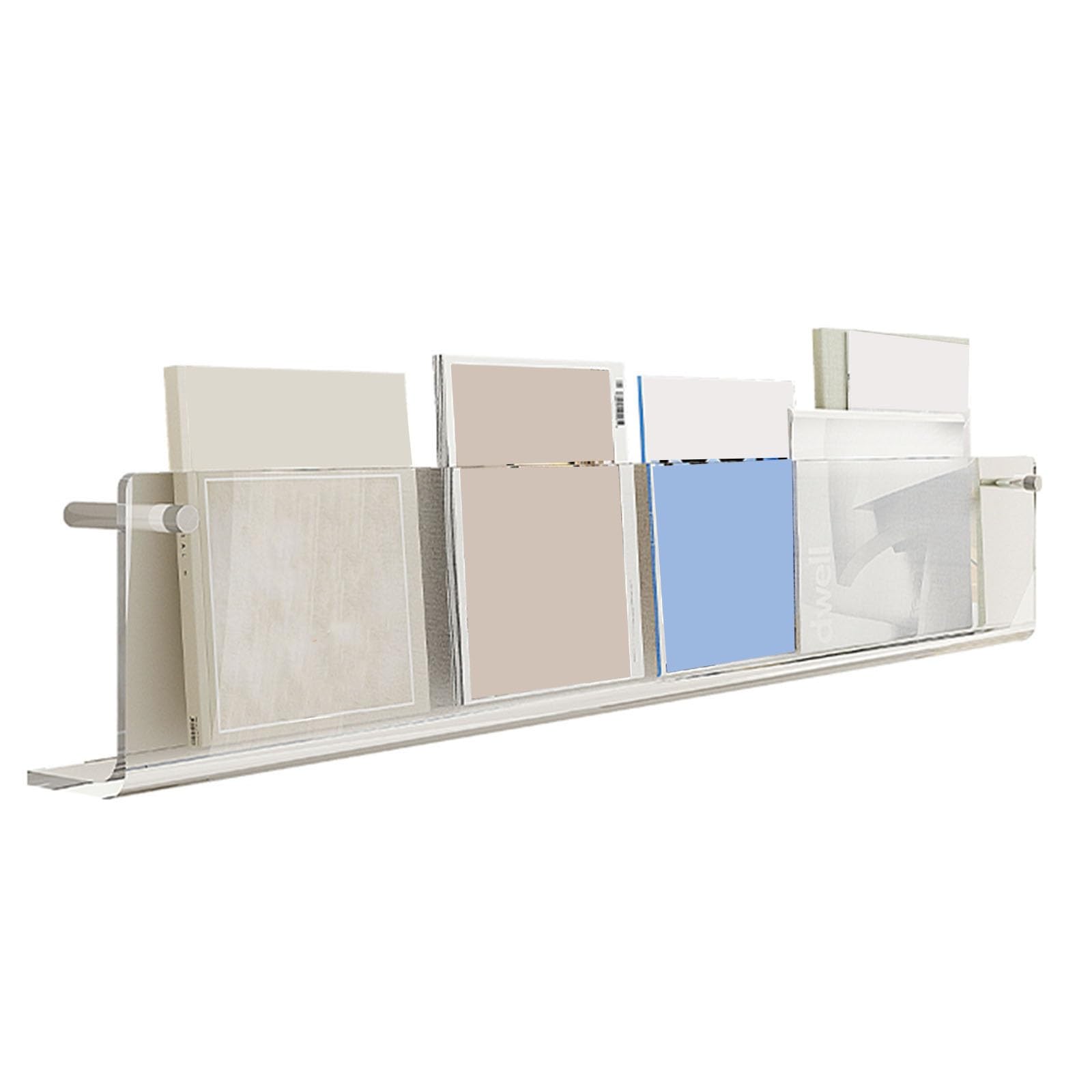 Revistero de Pared de acrílico premium transparente elegante y resistente de 110cm