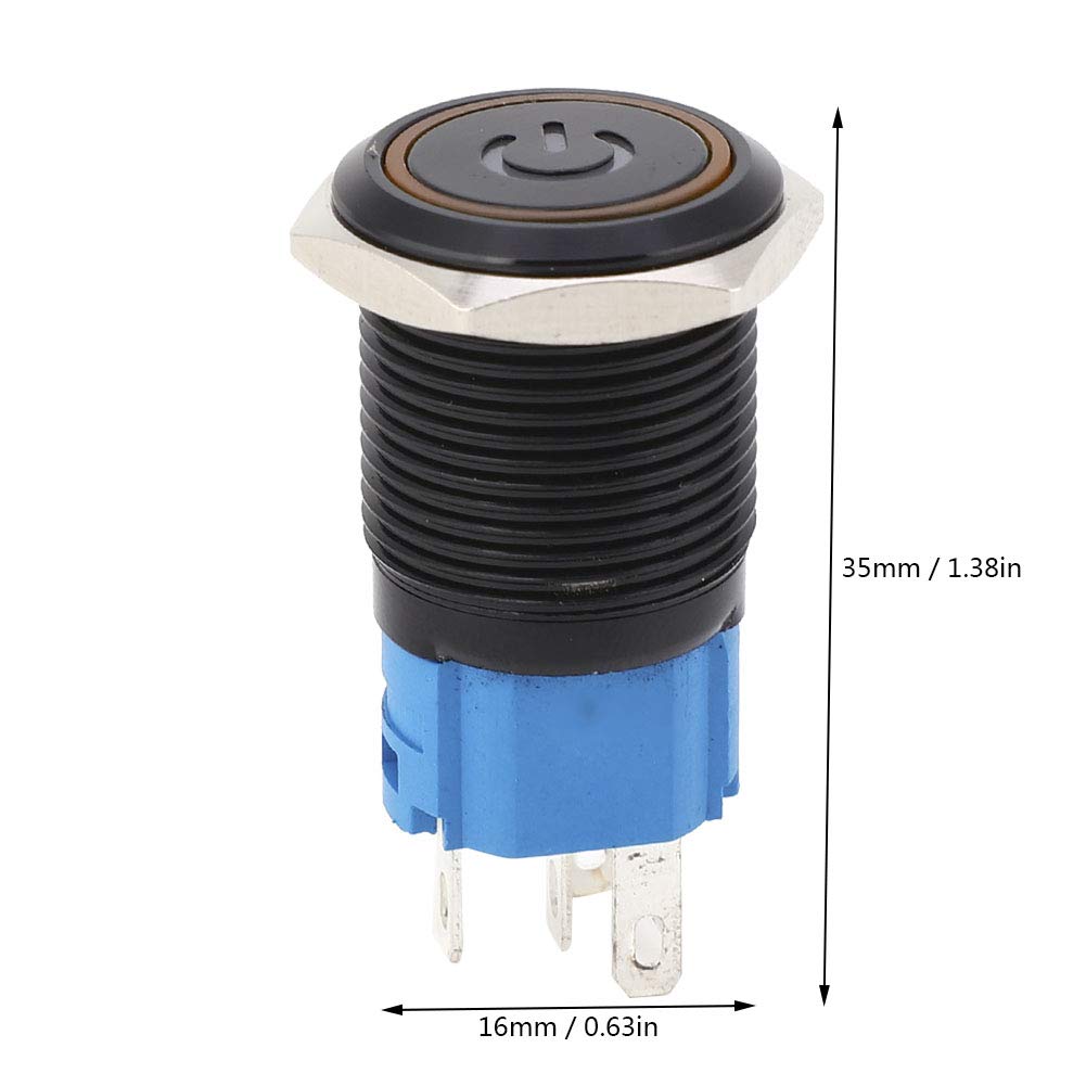Orbit Electronic Metalen drukschakelaar met LED - 16mm - rond - 12V/24V - Waterproof - Rood