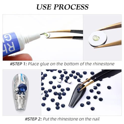 Image of Montana Flatback Rhinestones, Glass Rhinestones for Nail Art and Craft, Glue Fix, Loose Crystal Gemstones(Montana, SS12, 1440pcs, 2.9-3.0mm)