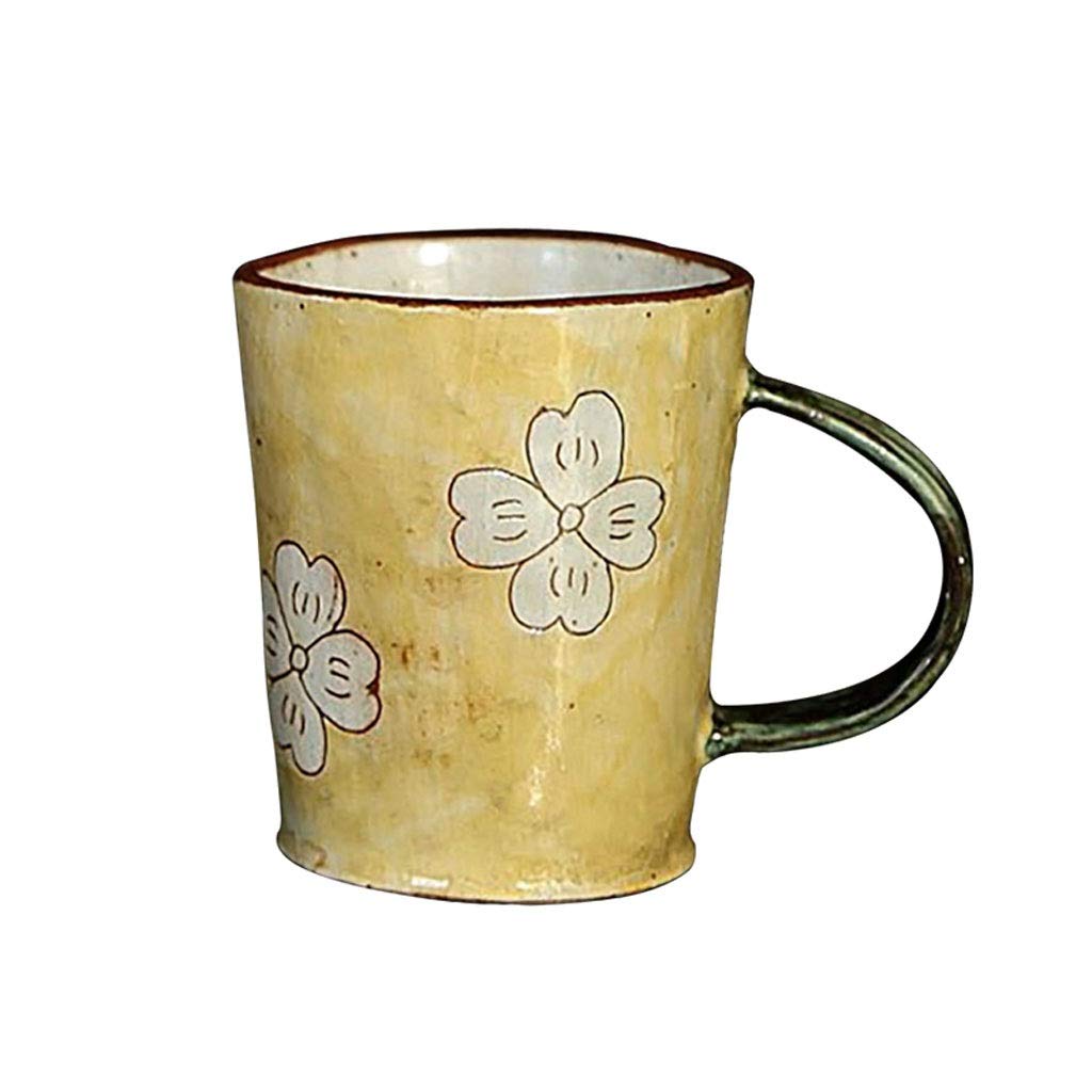 Pot à Lait en céramique, Fleur Peinte à la Main, café, Lait, thé, pichet à Sauce Domestique Portable (Gris) (Or)