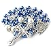 HanlinCC 6mm Glass Pearl Beads with 8mm Our Father Beads with Caps Rosary Necklace Pack in Miraculous Metal Gift Box (Blue Rosary with Miraculous Gift Box)