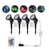 ZODIC Color Changing Spotlights Outdoor, 12W Multi-Color & Adjustable 36 LED IP66 Waterproof Garden