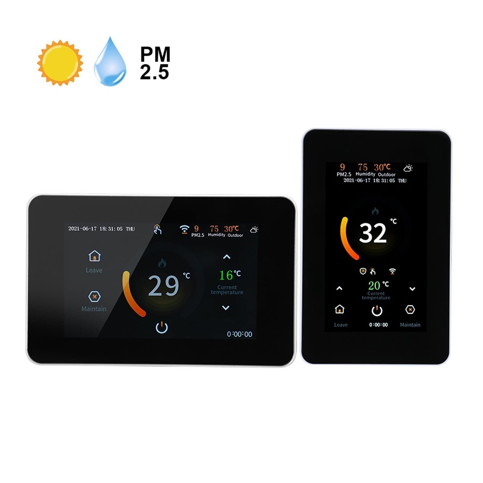 WiFi Smart Thermostat Floor de chauffage électrique Contrôleur de température de chauffage de l'eau CO2 Et capteur d'humidité(Electric Heating B)