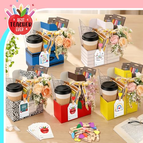 24 Set Back to School Teacher Gifts, 2 Cup Drink Carrier with Handle - image 4
