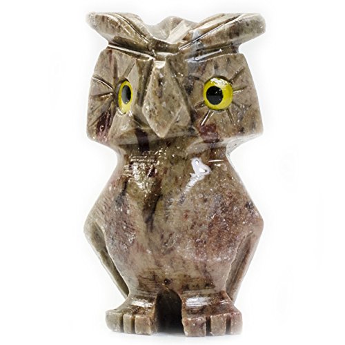 Fantasia Creations: 1 pc Owl Soapstone Animal Figurine - Hand Carved Stone Animals for Party Favors, Collecting, Wire Wrapping, Gifts and More!