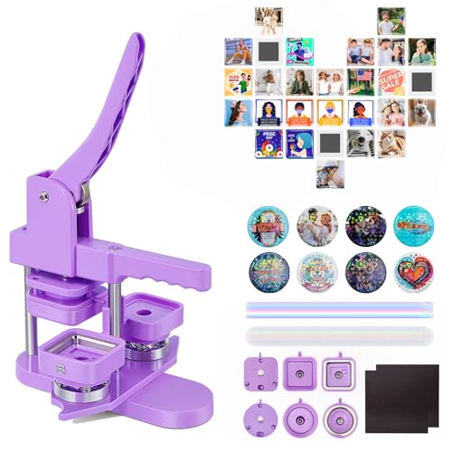 Button Maker Kit with 100 Badge Buttons (Square & Round)