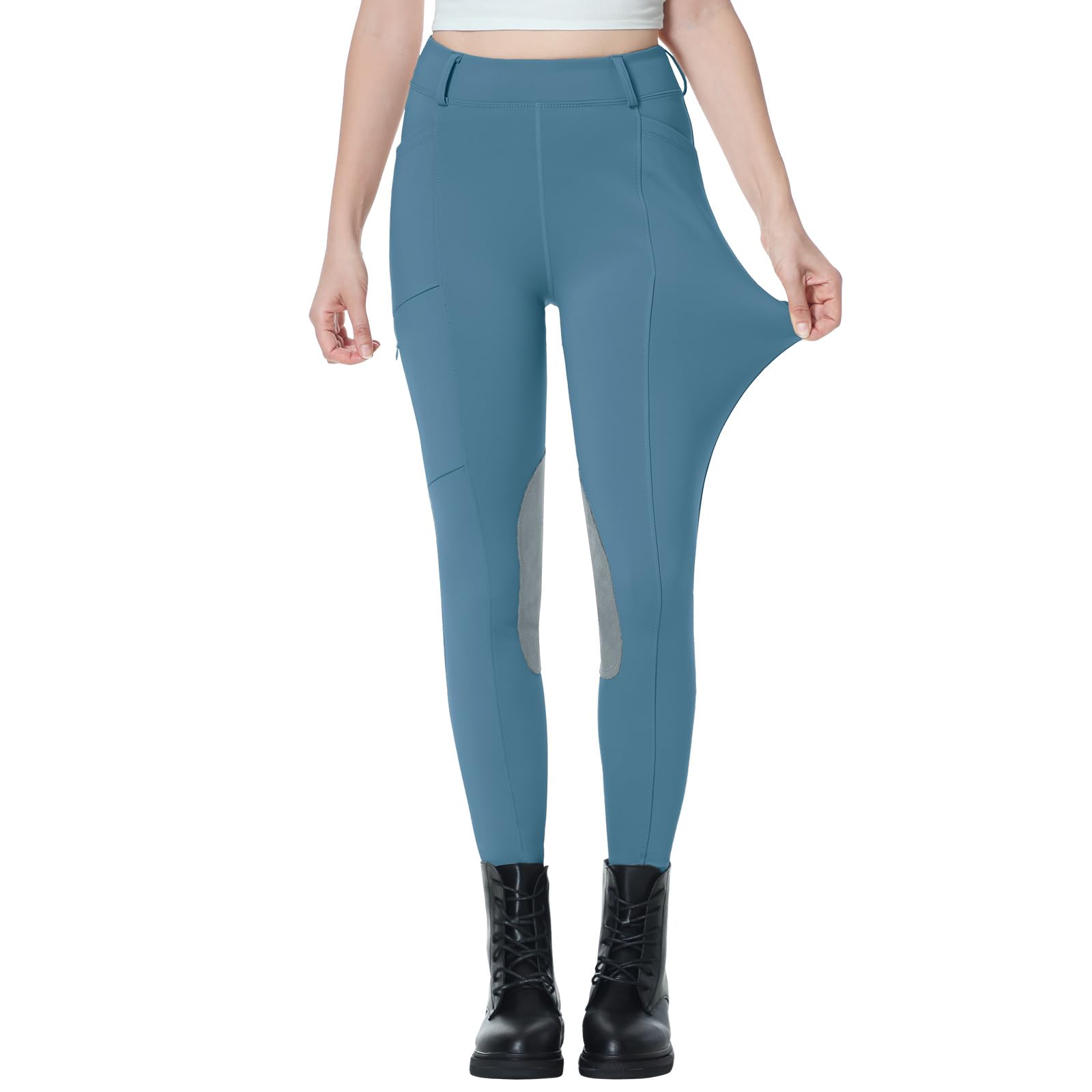 beroy Pantalones de equitación con forro polar para mujer, pantalones de equitación para invierno, pantalones de equitación con bolsillos