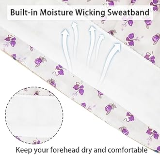 Scrub Caps Women Bouffant Scrub Caps, Adjustable Working Cap Ponytail Pouch Tie Back