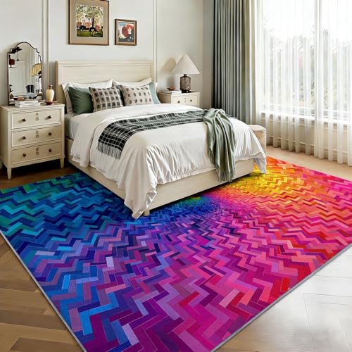 Tapis imprimé chambre lavable et antidérapant doux - 8